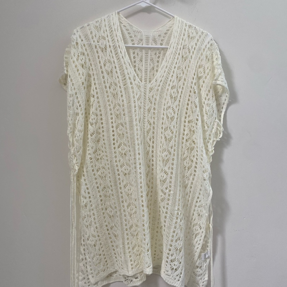 NWOT Beige Crotchet Coverup
